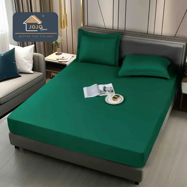 Husa de Pat Impermeabila, Jojo Home, 160x200cm, cu Fete de Perna 50x70cm, Verde Smarald