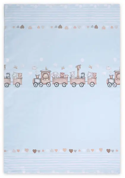 Husă de pilota cu fermoarLorelli - Tren, 140 х 95 cm, albastru