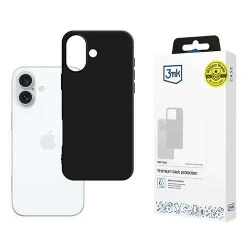 Husa de protectie 3mk Matt Case pentru iPhone 16, Negru