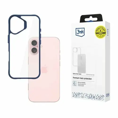 Husa de protectie 3mk Satin Armor Case+ pentru iPhone 16, Albastru