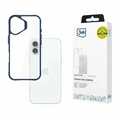 Husa de protectie 3mk Satin Armor Case+ pentru iPhone 16 Plus, Albastru