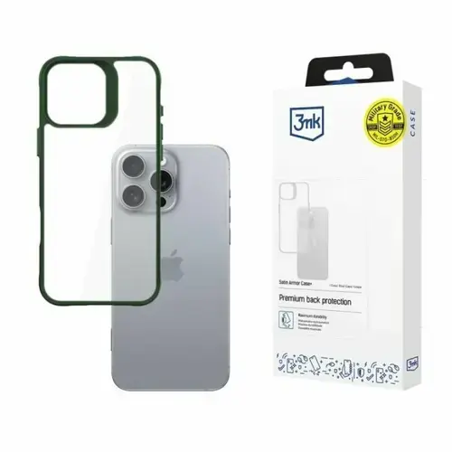 Husa de protectie 3mk Satin Armor Case+ pentru iPhone 16 Pro Max, Verde