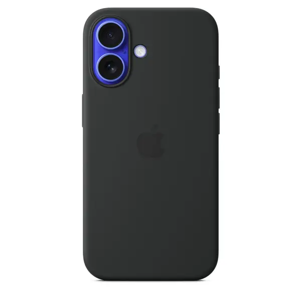 Husa de protectie Apple Silicone Case pentru iPhone 16, MagSafe, Black