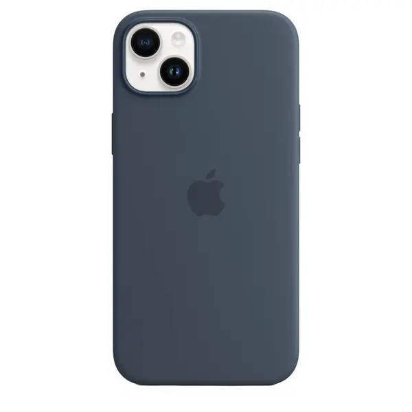 Husa de protectie Apple Silicone Case with MagSafe pentru iPhone 14 Plus, Storm Blue