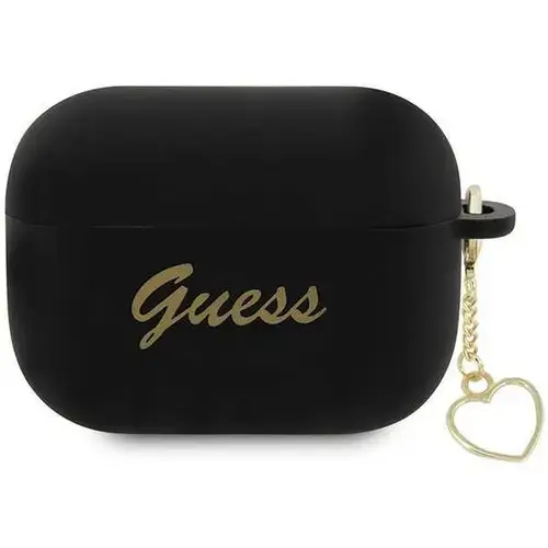 Husa de protectie Guess 4G Charms Heart Silicone pentru AirPods Pro 2, Negru