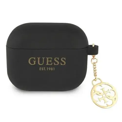 Husa de protectie Guess 4G Charms Silicone pentru AirPods 3, Negru