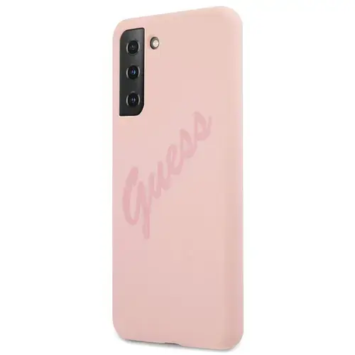 Husa de protectie Guess Vintage Script pentru Samsung Galaxy S21 Plus 5G (Roz)