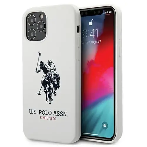 Husa de protectie US Polo Assn. Silicone pentru iPhone 12 Pro Max, Silicon, Alb
