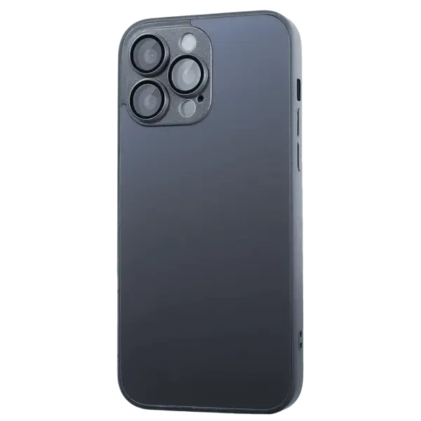 Husa de sticla/silicon Premium Protectie Camere AG GLASS Graphite Black Apple iPhone 13 - iPhone 13