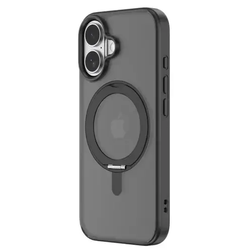 Husa Devia Eleguard Series Magnetic Shockproof pentru iPhone 17, cu suport rotativ 360 grade Negru
