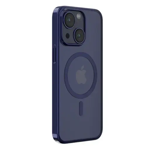 Husa Devia Glimmer Series Magnetic compatibila cu iPhone 15 Plus, Albastru