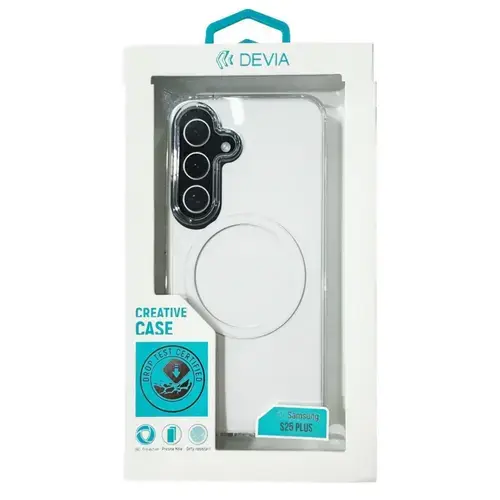 Husa Devia Shark Series Magnetic Shockproof Samsung Galaxy S25 Plus, Transparent