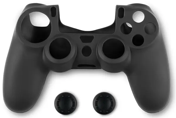 Husă din silicon pentru controler și protecție pentru butoane Spartan Gear - DualShock 4, negru (PS4)