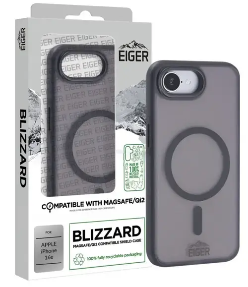Husa Eiger Blizzard Magsafe GRS iPhone 16e, Negru