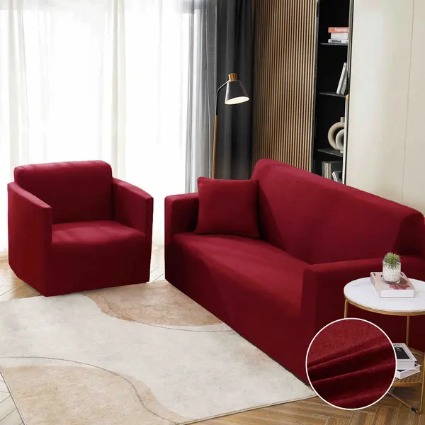 Husa Elastica Pentru Canapea 2 Locuri - M - Jojo Home, Visiniu