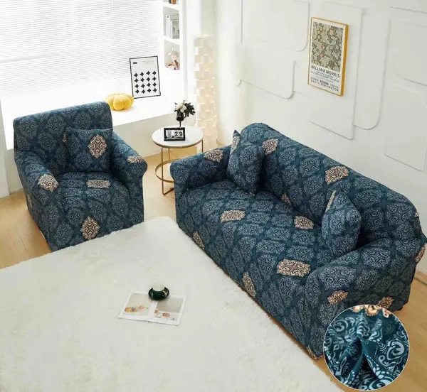 Husa Elastica Pentru Canapea 3 Locuri - L - Jojo Home, Bleumarin, Model Elegante