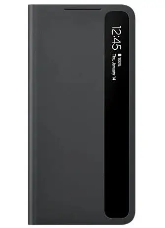 Husa Flip Cover Samsung EF-ZG990CBEGEE Clear View Cover pentru Samsung Galaxy S21 FE 5G (Gri)