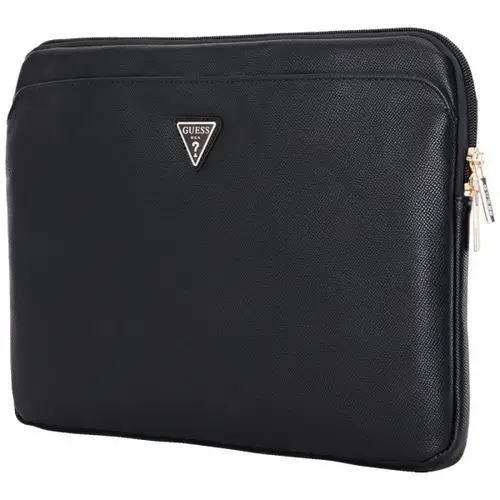 Husa Guess Grained Triangle Logo pentru Laptop 14inch (Negru)