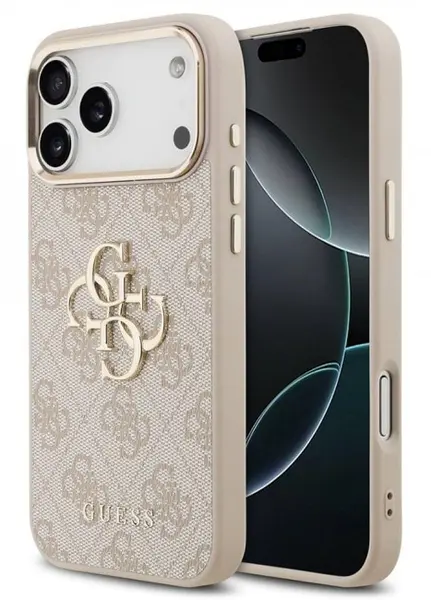 Husă Guess - Metal Logo, iPhone 17 Pro, MagSafe, roz