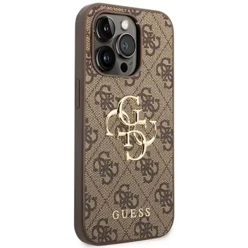 Husa Guess PU 4G Metal Logo iPhone 15 Pro Max, Maro