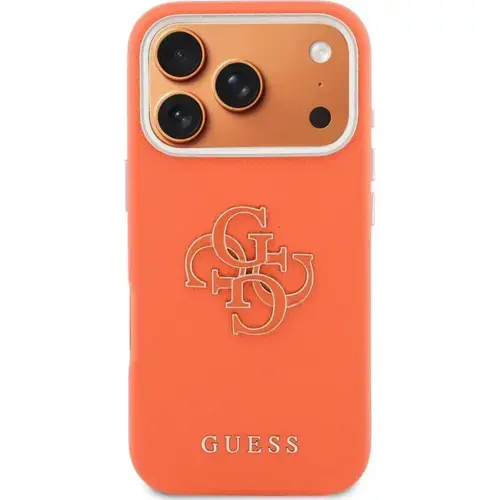 Husa Guess Resin Logo iPhone 17 Pro, Portocaliu
