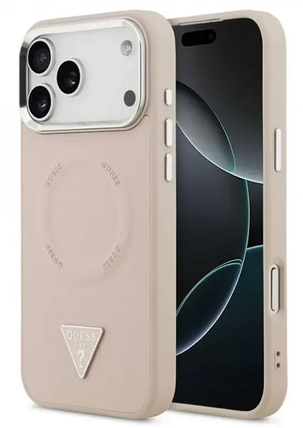 Husă Guess - Triangle Logo, iPhone 17 Pro, MagSafe, roz