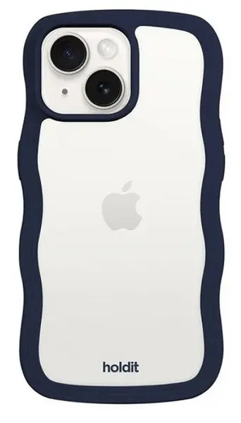 Husa Holdit - Wavy, iPhone 13/14/15/16e, Midnight Blue/Transparent