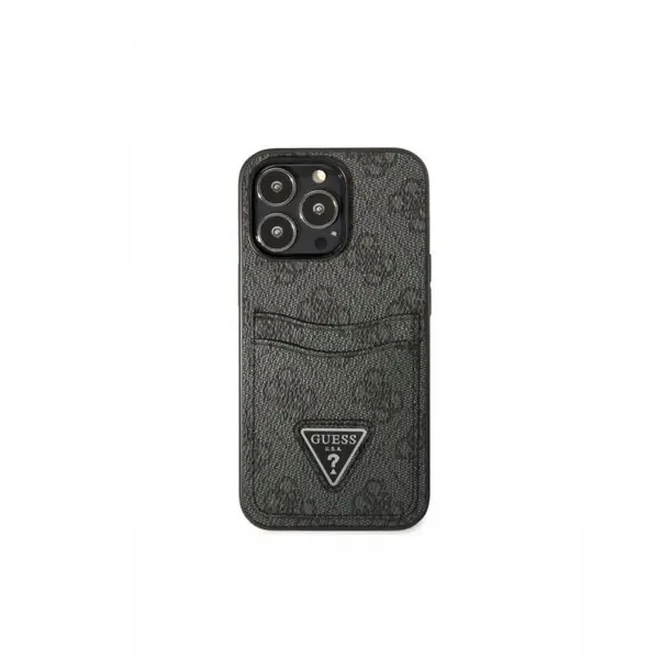 Husa iPhone 13 Pro Guess 4G Saffiano Double Card Negru