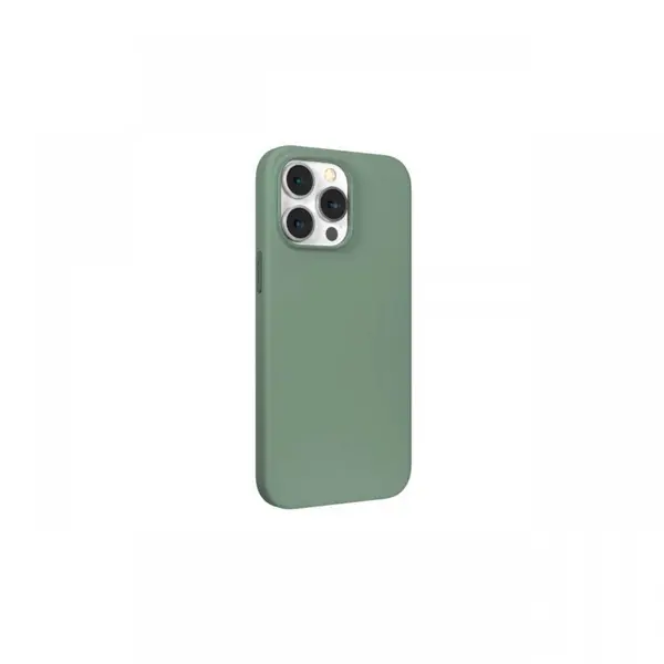 Husa iPhone 14 Devia Nature Series Silicone Magnetic Light Green