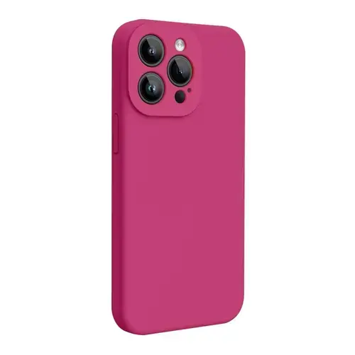 Husa Lemontti Liquid Silicon MagCharge compatibila cu iPhone 15 Pro Max, Roze, protectie 360 grade, material fin, captusit cu microfibra