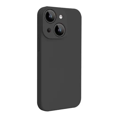 Husa Lemontti Liquid Silicon MagCharge compatibila cu iPhone 15 Plus, Negru, protectie 360 grade, material fin, captusit cu microfibra