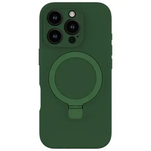 Husa Lemontti Liquid Silicon MagSafe iPhone 16 Pro, cu suport, Verde