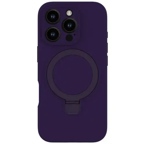 Husa Lemontti Liquid Silicon MagSafe iPhone 16 Pro Max, cu suport, Mov