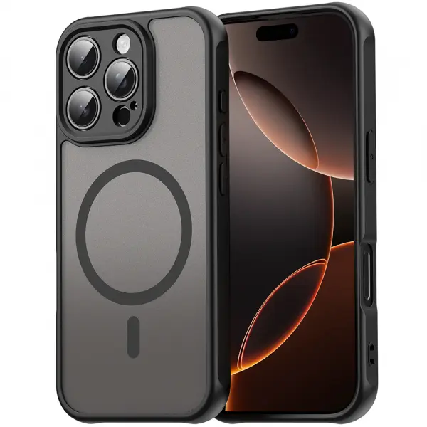 Husa MagSafe pentru Apple iPhone 11 Pro Max, Techsuit, HaloFrost II, Neagra