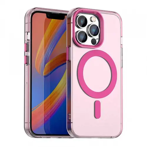 Husa MagSafe pentru Apple iPhone 12 Pro Max, Techsuit, CandyCase, Roz