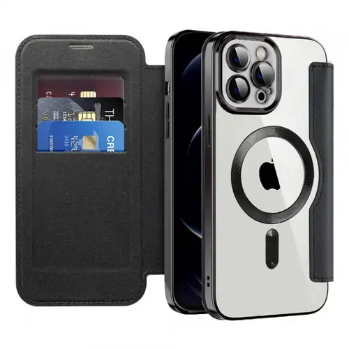 Husa MagSafe pentru Apple iPhone 12 Pro, Techsuit, SmartMag Book