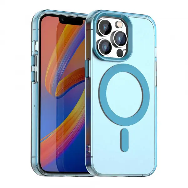Husa MagSafe pentru Apple iPhone 13 Pro Max, Techsuit, CandyCase, Albastra