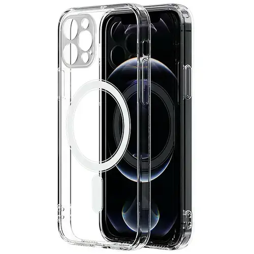 Husa MagSafe pentru Apple iPhone 13 Pro, OEM, Magnetic Antisoc, Transparenta