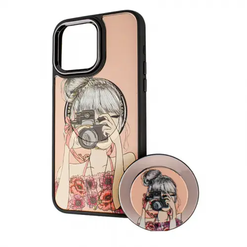 Husa MagSafe pentru Apple iPhone 14 Pro Max, BOTER, MagPopsocket Photo Girl, Multicolor