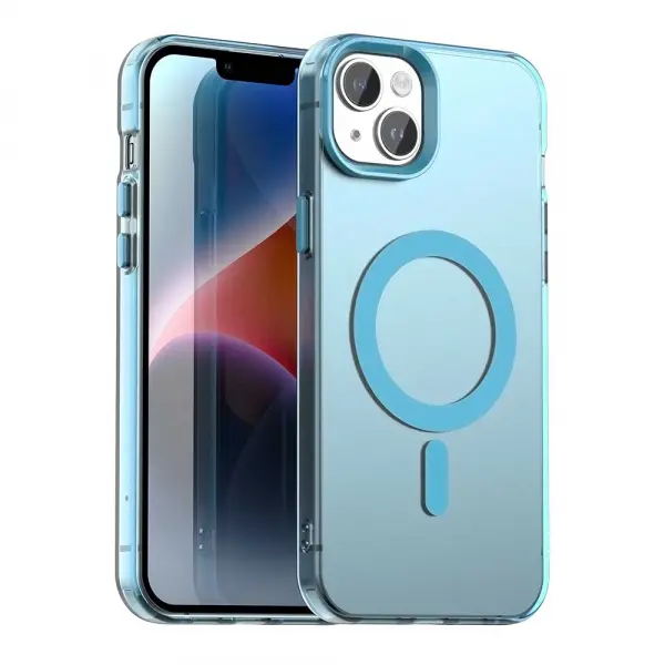Husa MagSafe pentru Apple iPhone 14, Techsuit, CandyCase, Albastra