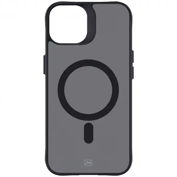 Husa MagSafe pentru Apple iPhone 15, 3MK, Smoke MagCase, Neagra