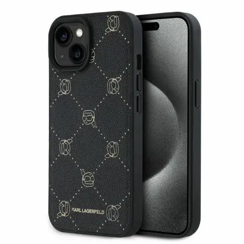 Husa MagSafe pentru Apple iPhone 15, Karl Lagerfeld, Karl's Head, Neagra