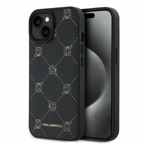 Husa MagSafe pentru Apple iPhone 15, Karl Lagerfeld, Karl's Head, Neagra
