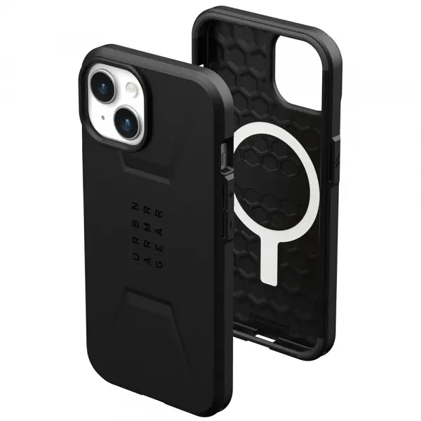 Husa MagSafe pentru Apple iPhone 15 Plus, Urban Armor Gear, Civilian, Neagra