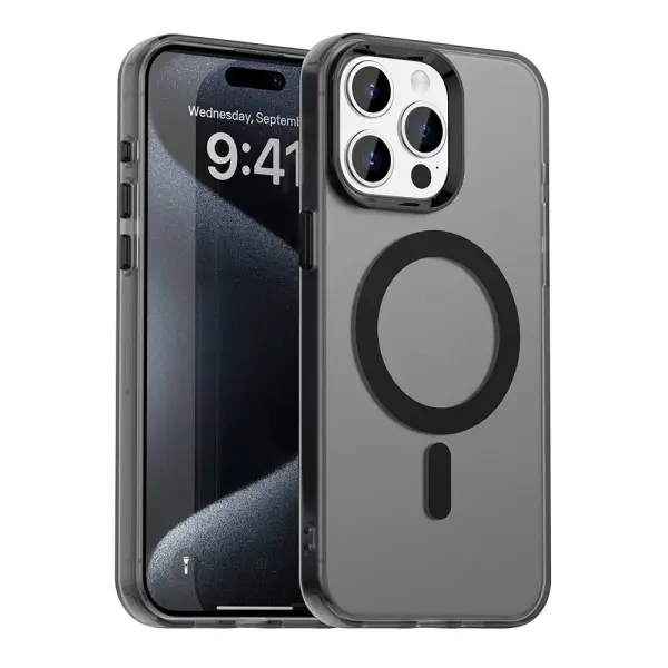 Husa MagSafe pentru Apple iPhone 15 Pro Max, Techsuit, CandyCase, Neagra