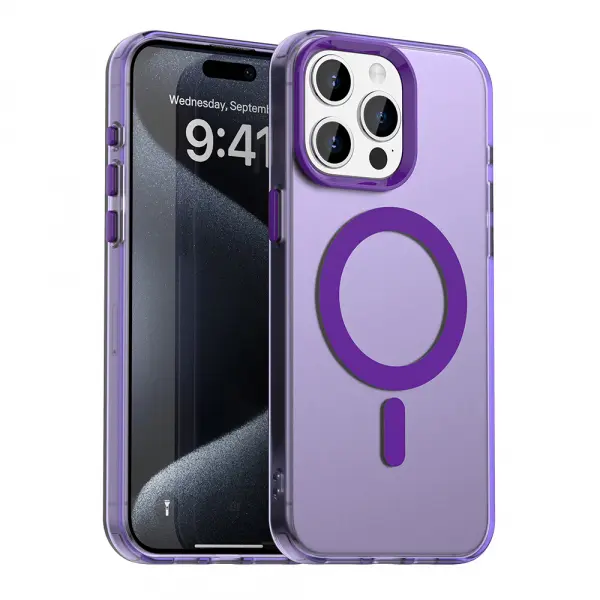 Husa MagSafe pentru Apple iPhone 15 Pro, Techsuit, CandyCase, Mov