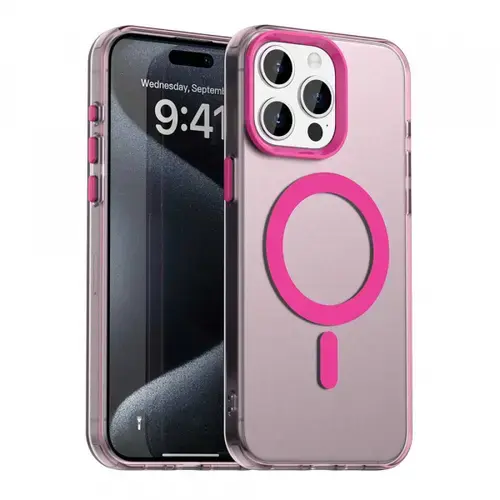 Husa MagSafe pentru Apple iPhone 15 Pro, Techsuit, CandyCase, Roz