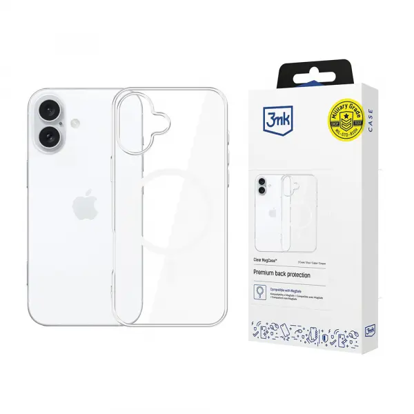 Husa MagSafe pentru Apple iPhone 16, 3MK, Clear MagCase, Transparenta