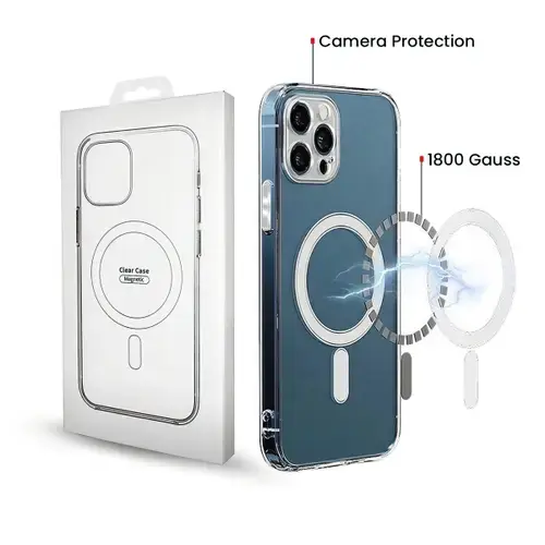 Husa MagSafe pentru Apple iPhone 16, OEM, Clear with Camera Protection, Transparenta