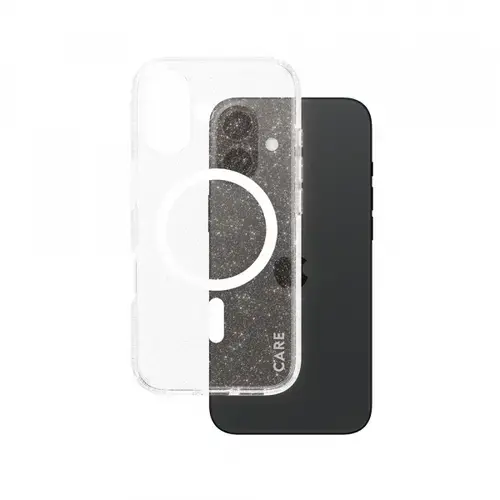 Husa MagSafe pentru Apple iPhone 16, PanzerGlass, Care Urban Combat Star Lit, Transparenta Alba